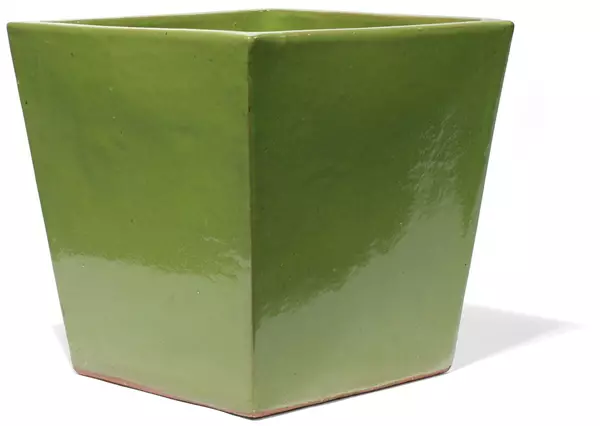 Gefäß Vaso Quadro Pistazie Kirschke TerraDura glasiert