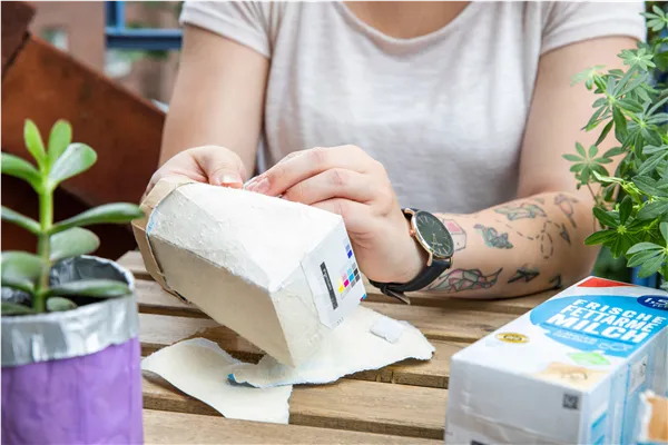Upcycling - Pflanzentüte basteln